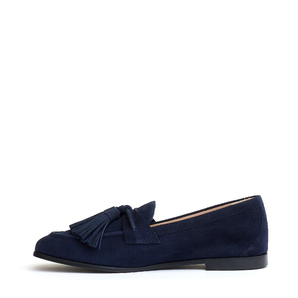 Sorelle Perego mocassino camoscio blu con fiocchetto Black Friday