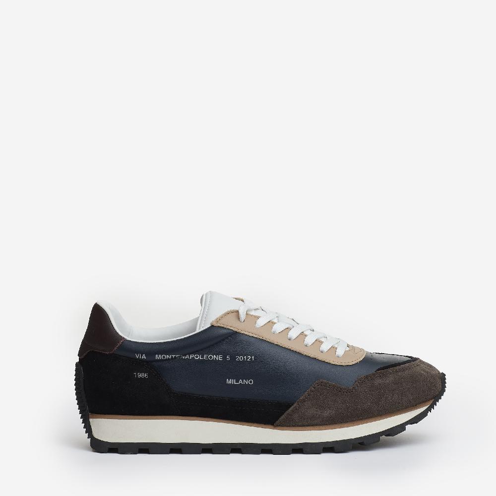 Sorelle Perego running 86er camoscio pelle nero blu tortora Offerta temporanea