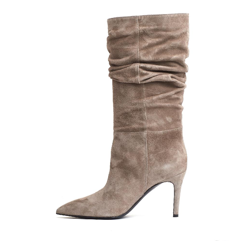 Sorelle Perego stivaletto arricciato camoscio antilope Fino Al -60%