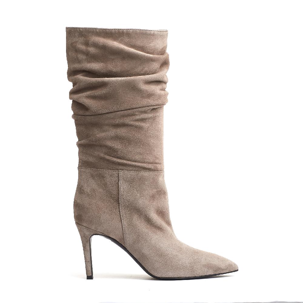 Sorelle Perego stivaletto arricciato camoscio antilope Fino Al -60%