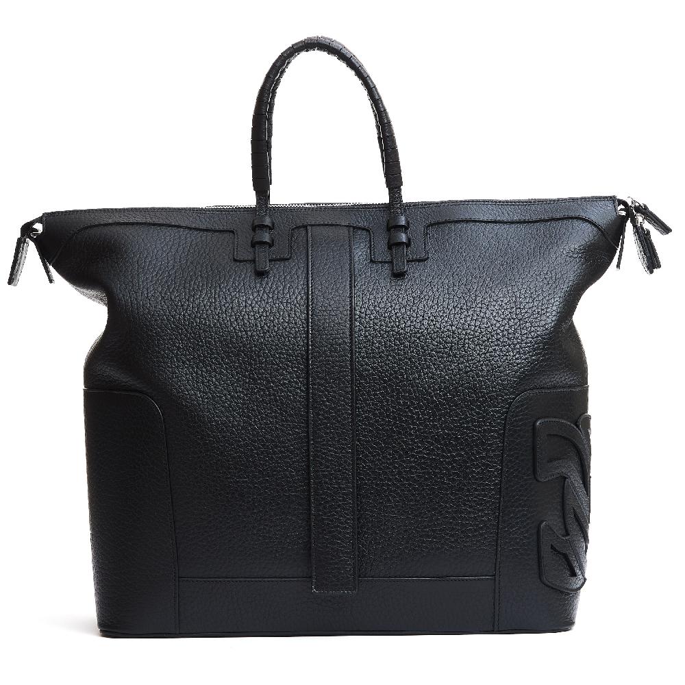 Sorelle Perego borsa doppio manico in pelle martellata nera Novità