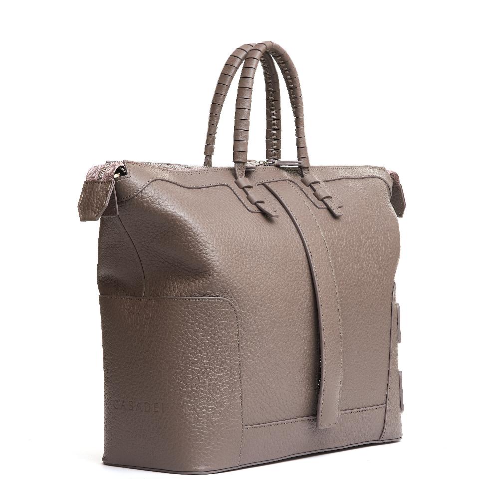 Sorelle Perego borsa doppio manico in pelle martellata caribou Outlet