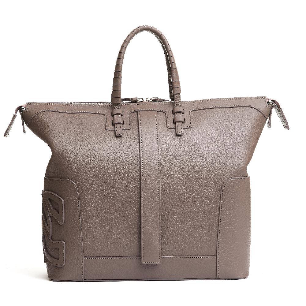 Sorelle Perego borsa doppio manico in pelle martellata caribou Outlet
