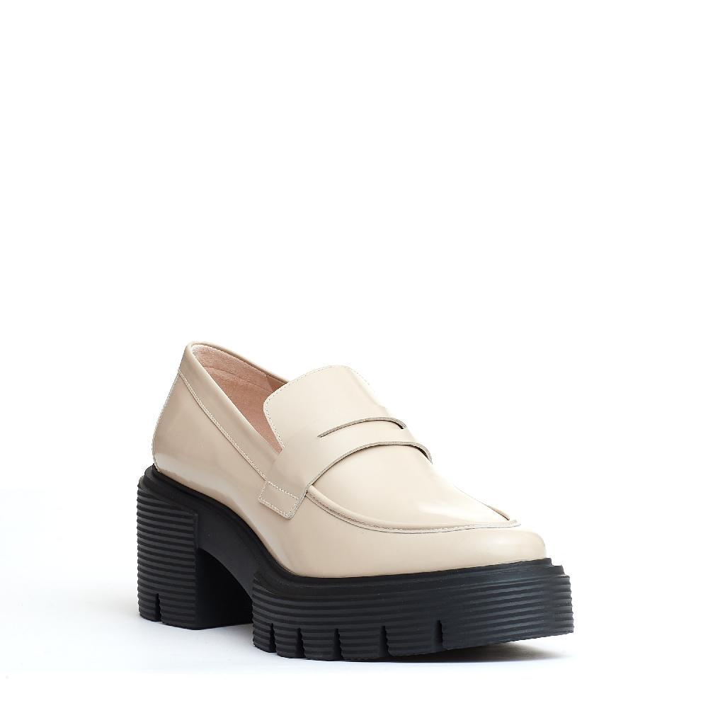 Sorelle Perego mocassino pelle beige fondo in gomma Negozio