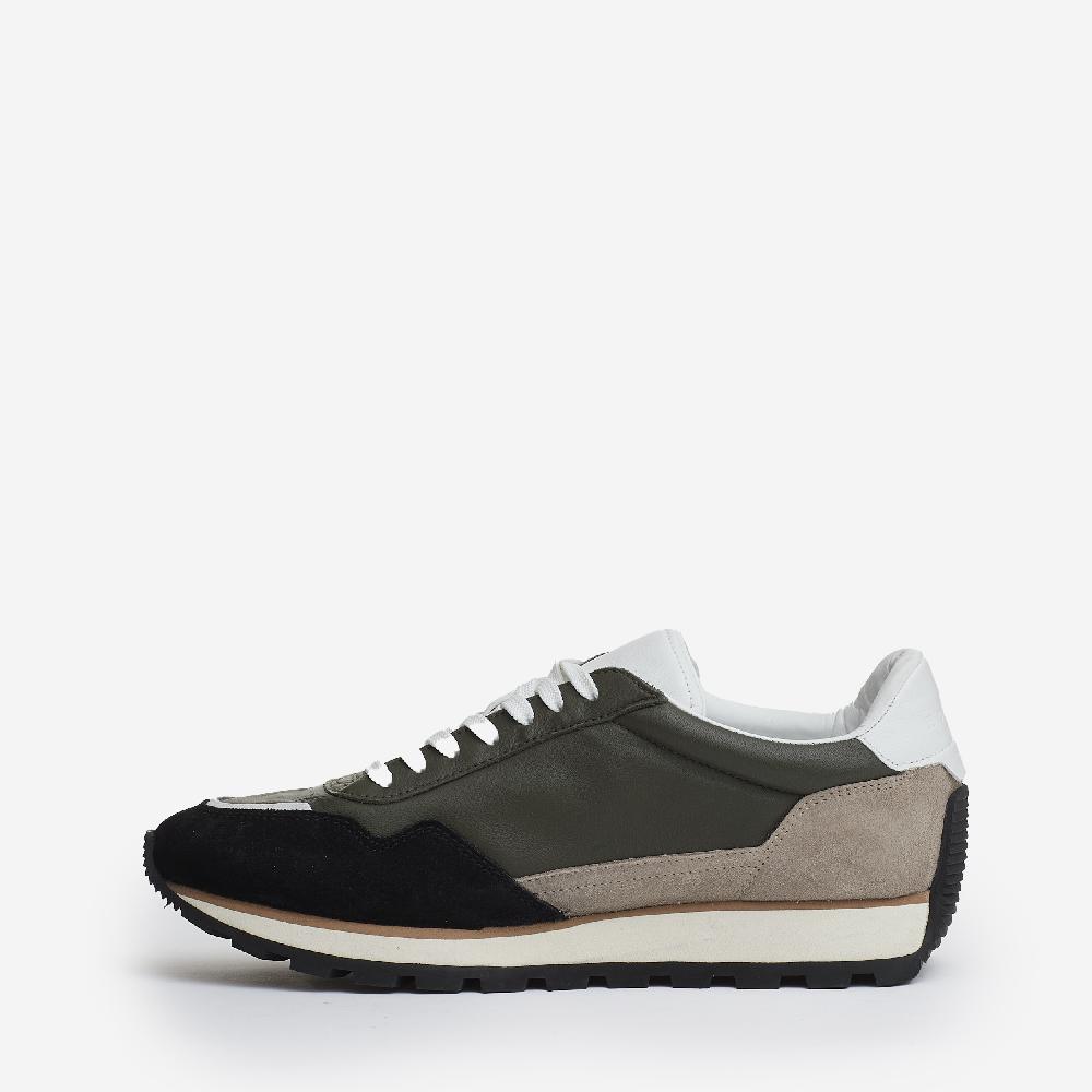 Sorelle Perego running 86er pelle verde camoscio beige e nero Fornitura limitata