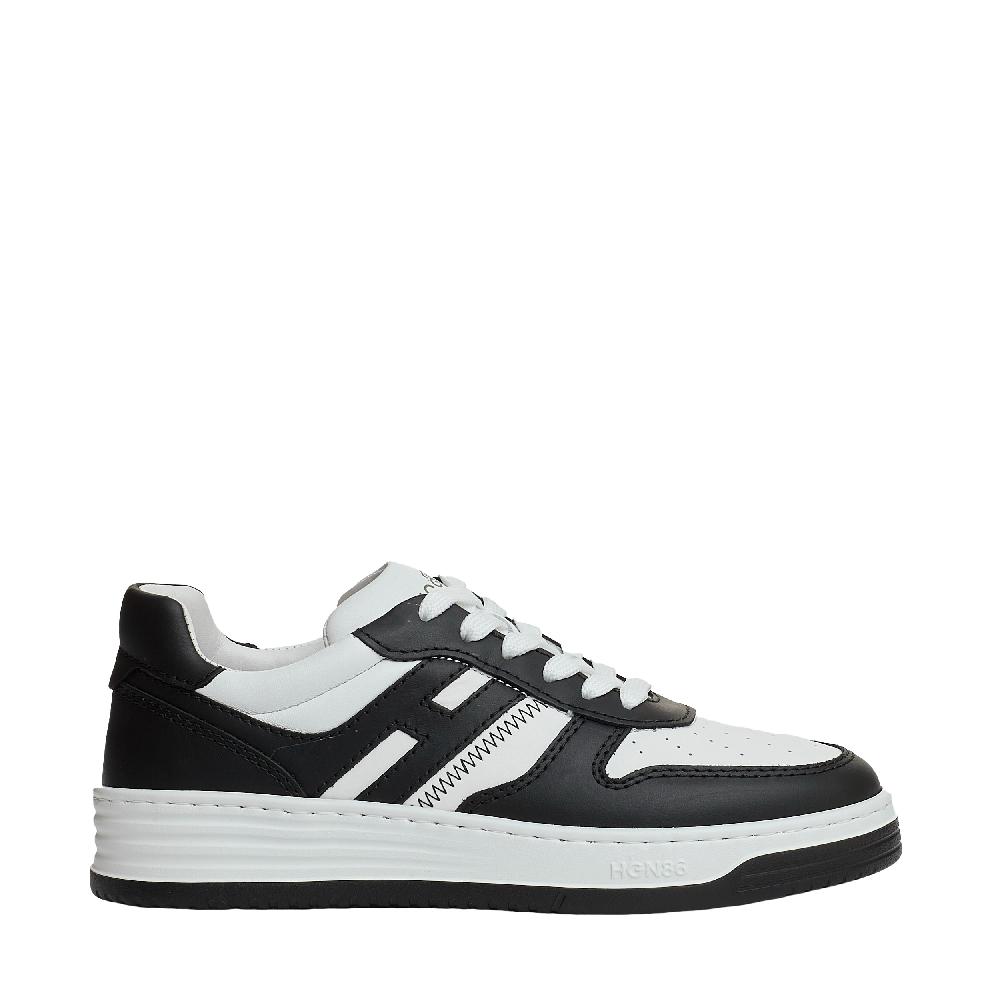 Sorelle Perego basket pelle bianco nero Vendita calda