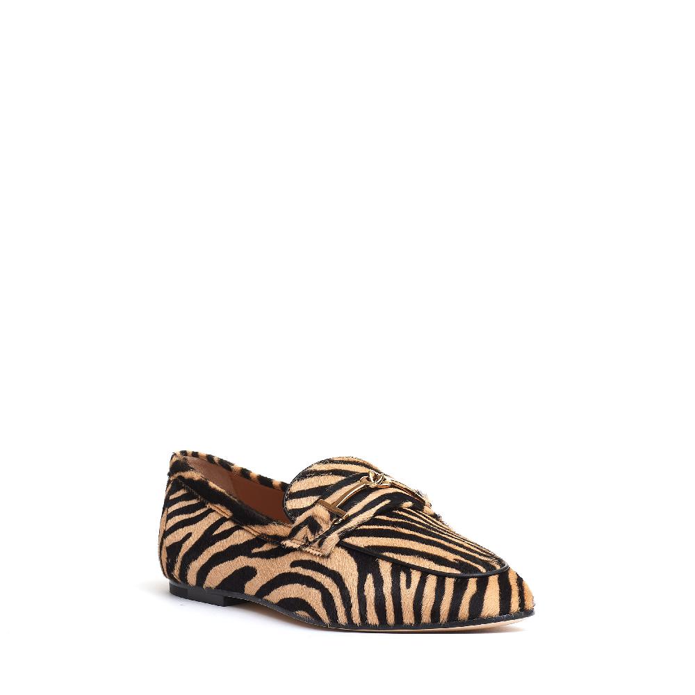 Sorelle Perego mocassino effetto cavallino beige nero Online Outlet
