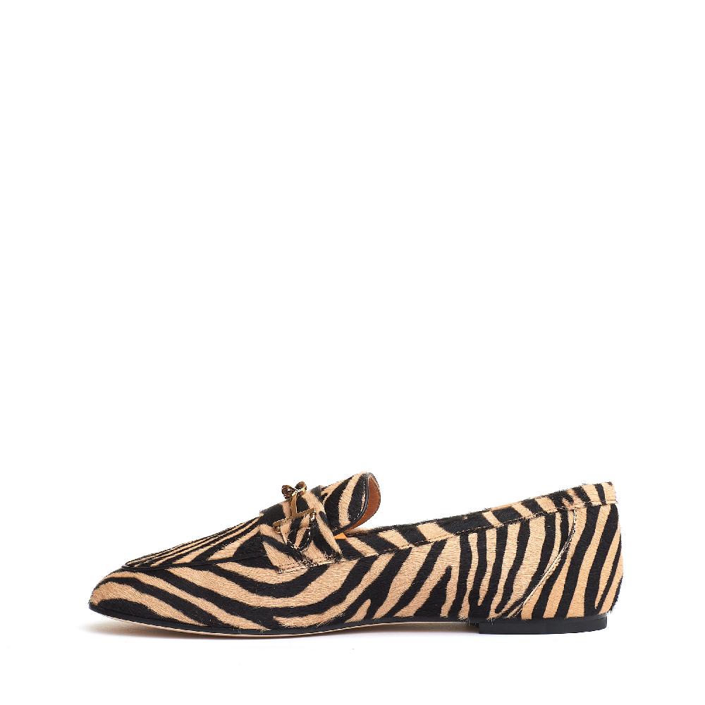 Sorelle Perego mocassino effetto cavallino beige nero Online Outlet