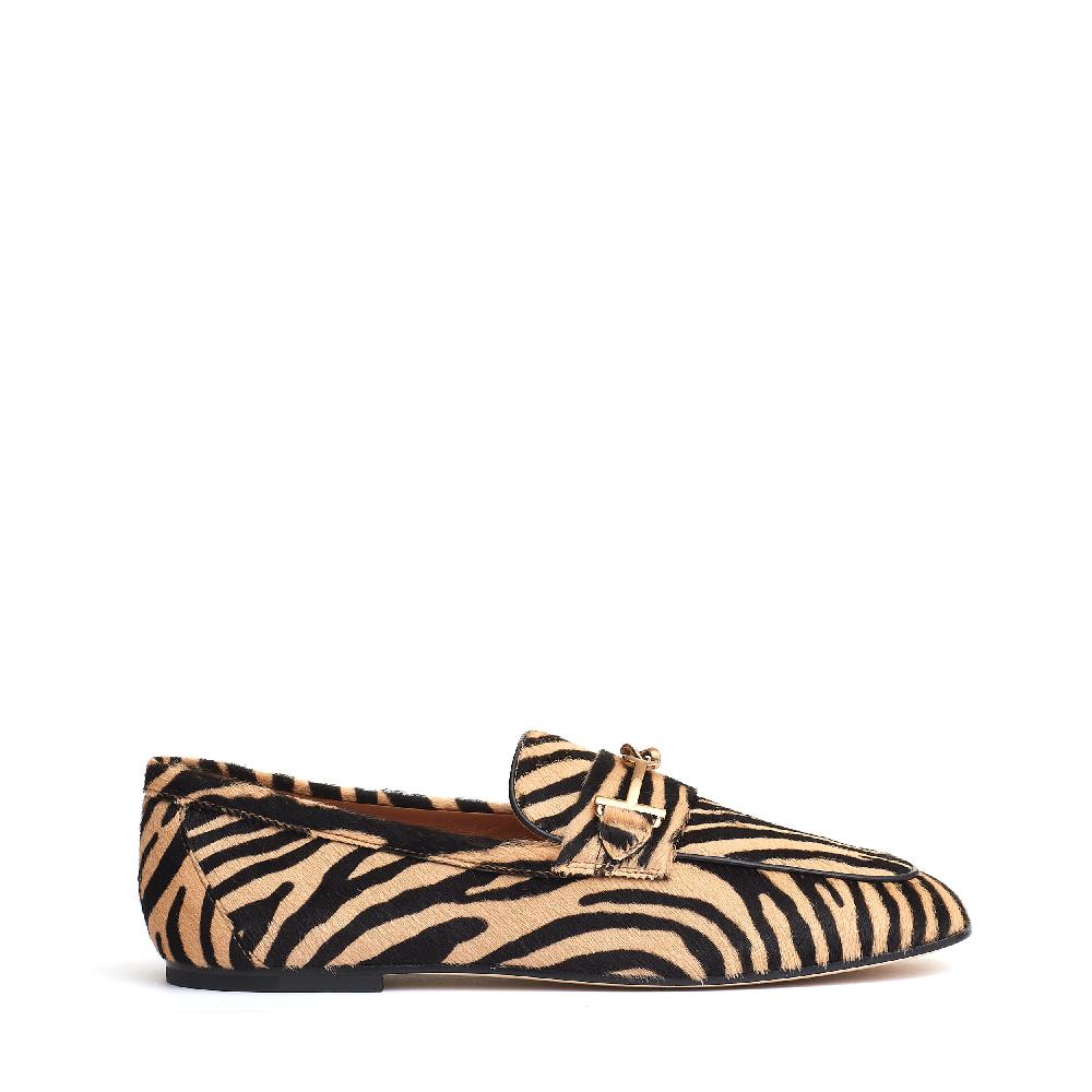Sorelle Perego mocassino effetto cavallino beige nero Online Outlet
