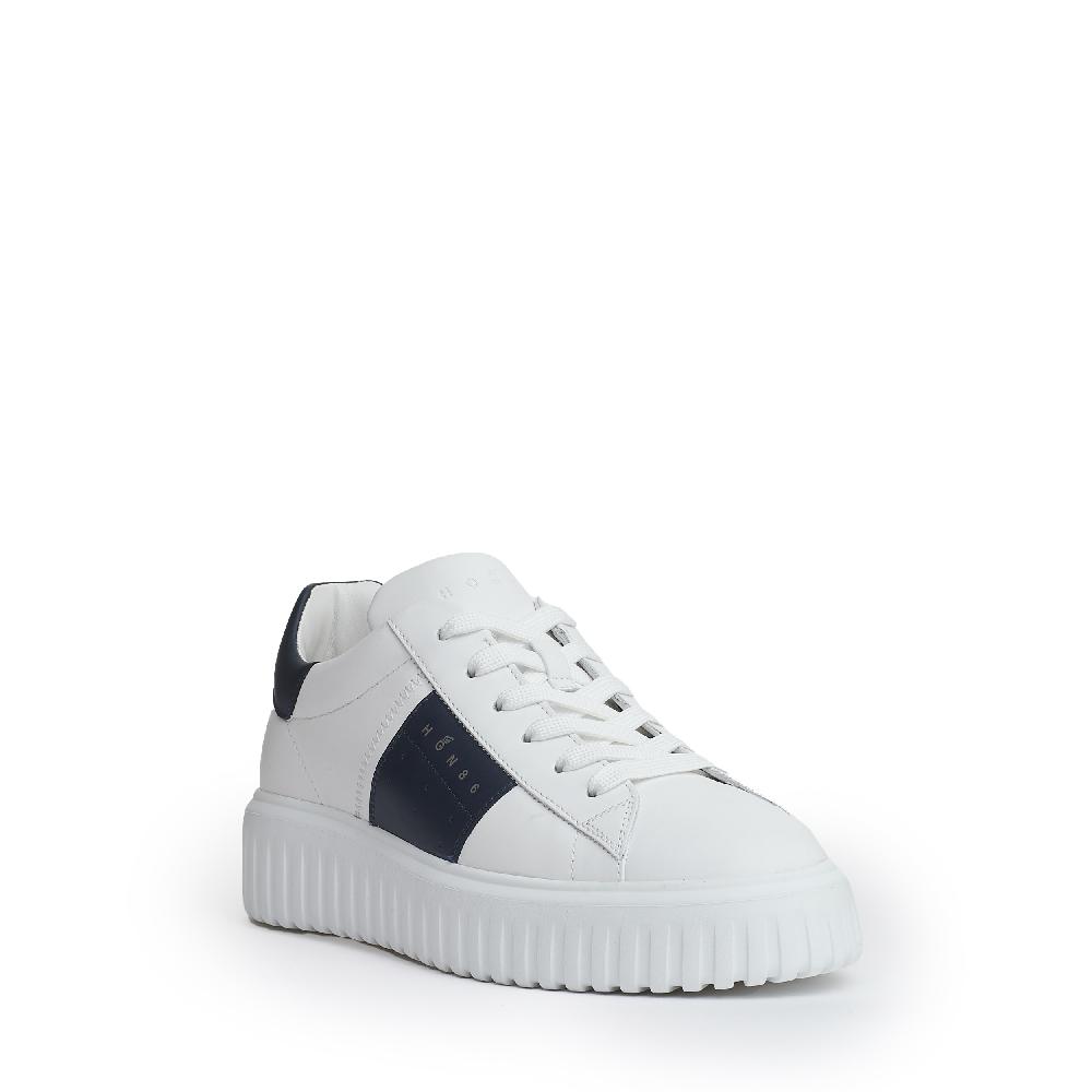Sorelle Perego h stripe pelle bianco slash blu Ultimi tre giorni