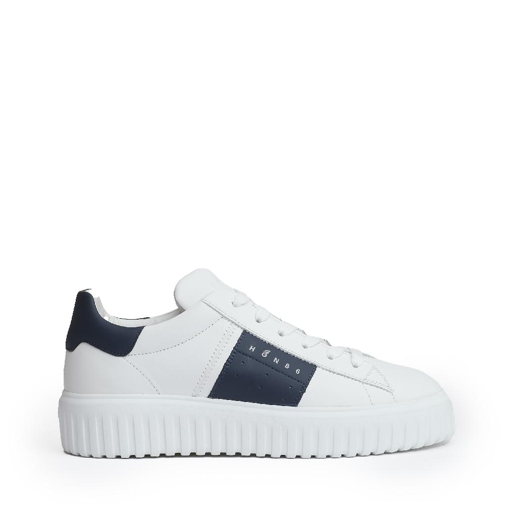 Sorelle Perego h stripe pelle bianco slash blu Ultimi tre giorni