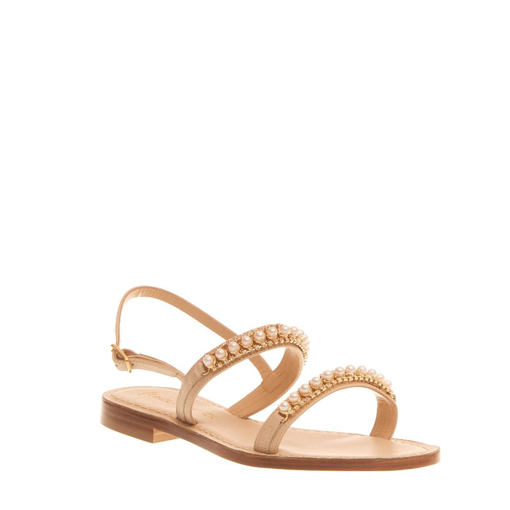 Sorelle Perego sandalo in pelle con perle Solo un giorno rimasto