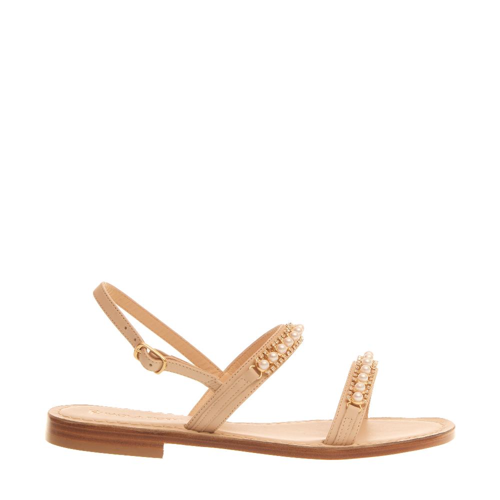 Sorelle Perego sandalo in pelle con perle Solo un giorno rimasto