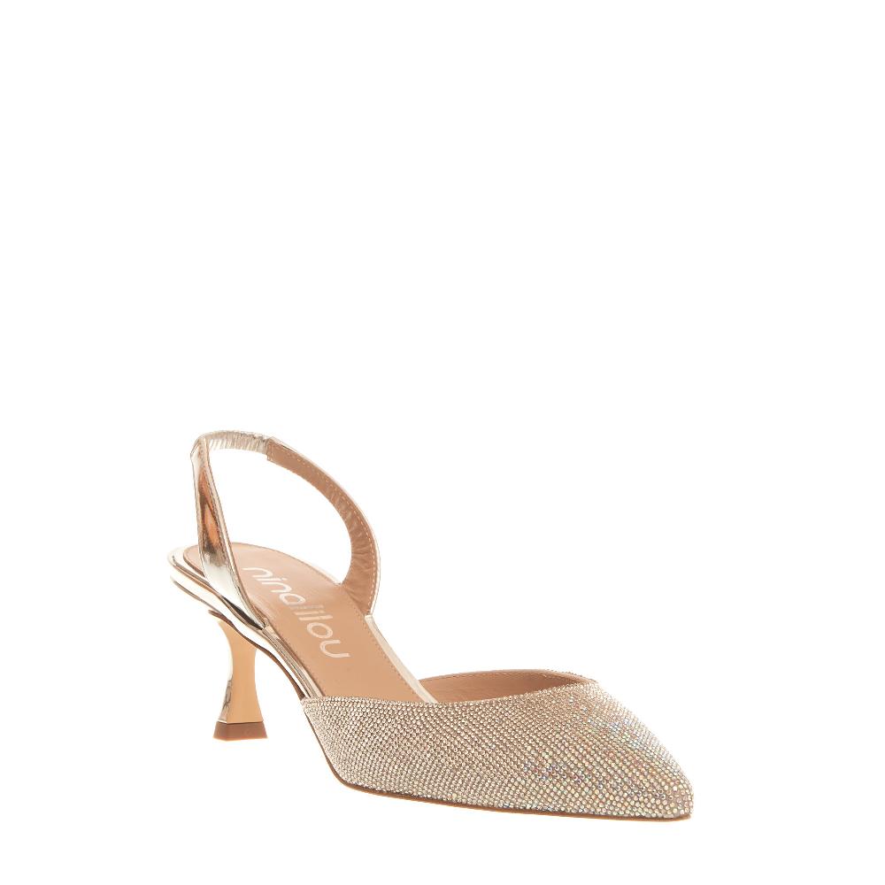 Sorelle Perego slingback strass argento tacco 55 mm Super sconto