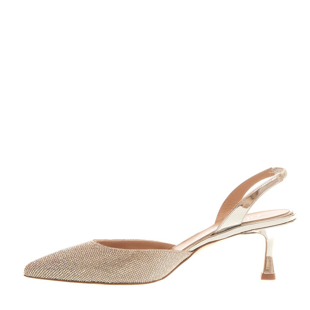Sorelle Perego slingback strass argento tacco 55 mm Super sconto