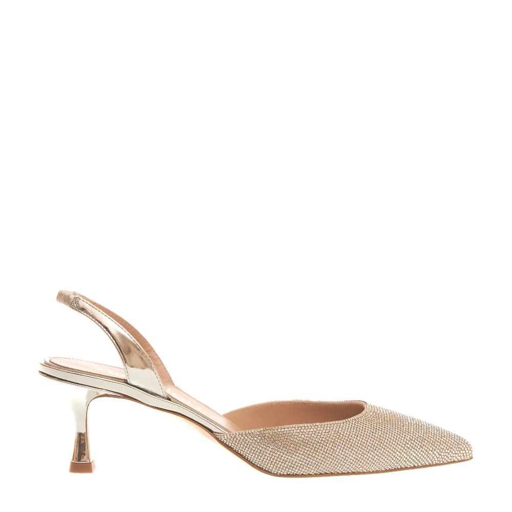 Sorelle Perego slingback strass argento tacco 55 mm Super sconto