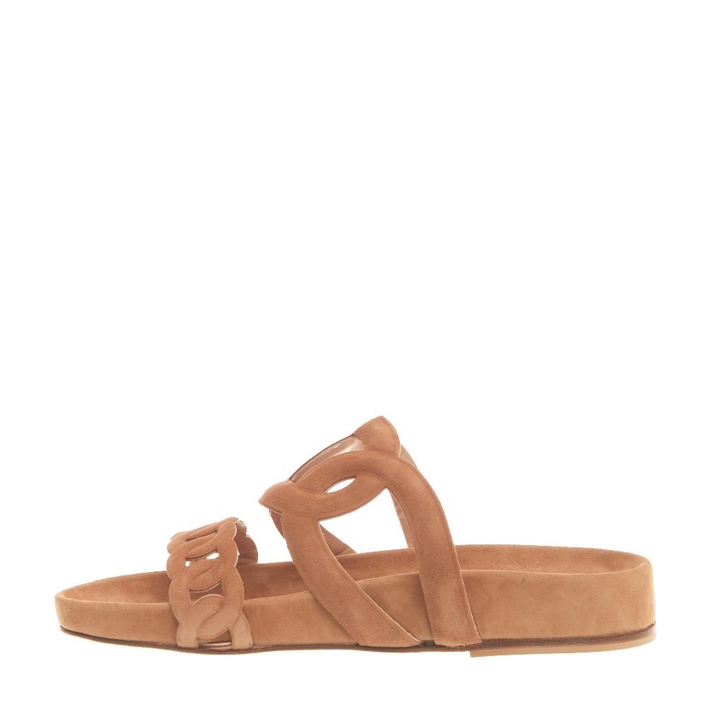 Sorelle Perego sandalo fusbet in camoscio beige Enormi sconti