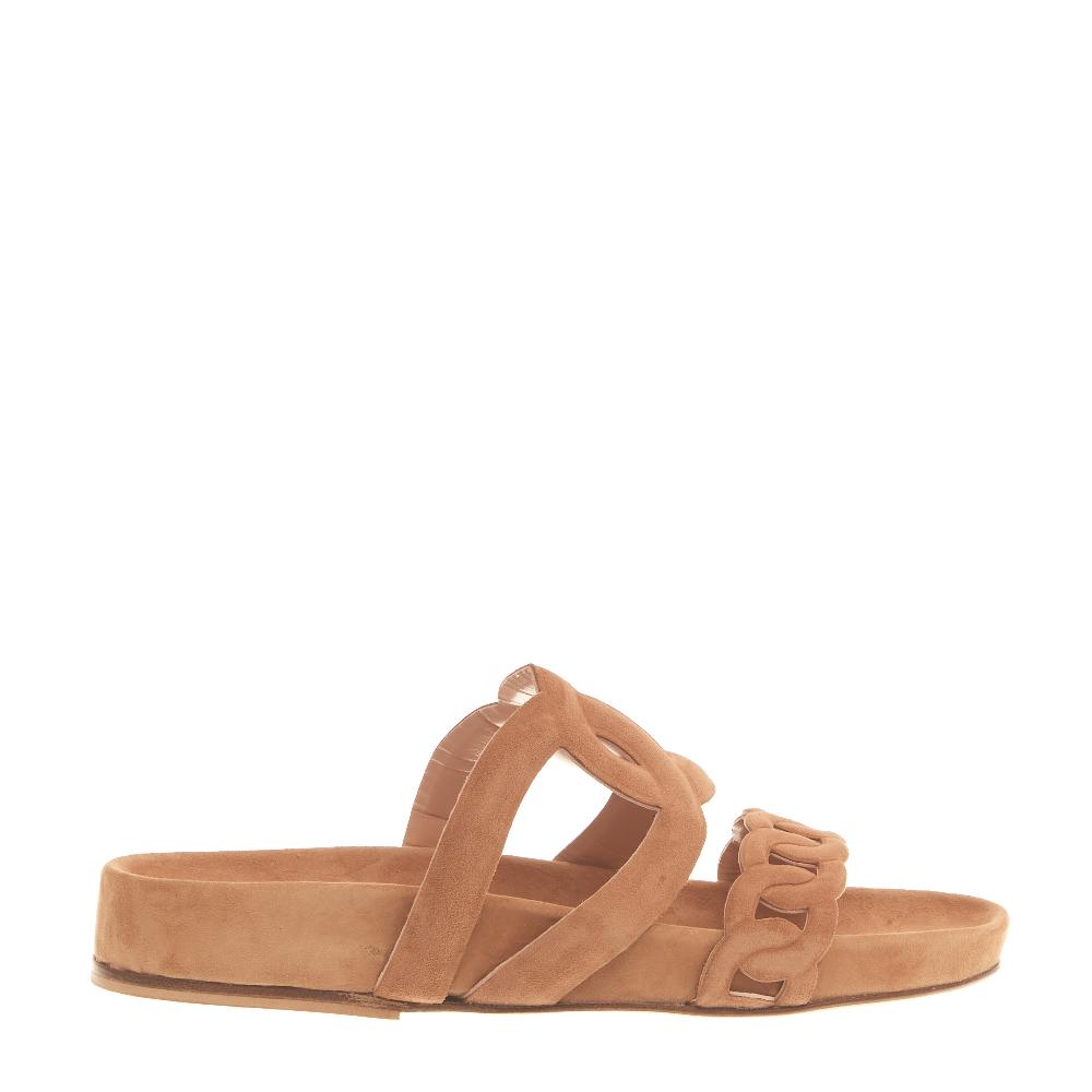 Sorelle Perego sandalo fusbet in camoscio beige Enormi sconti