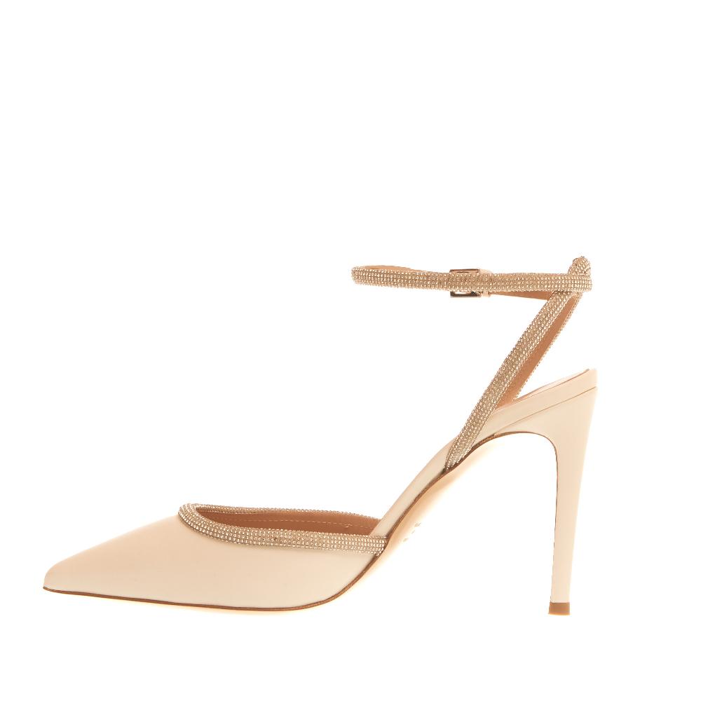 Sorelle Perego slingback nappa avorio strass tacco 90 mm Trasporto libero internazionale