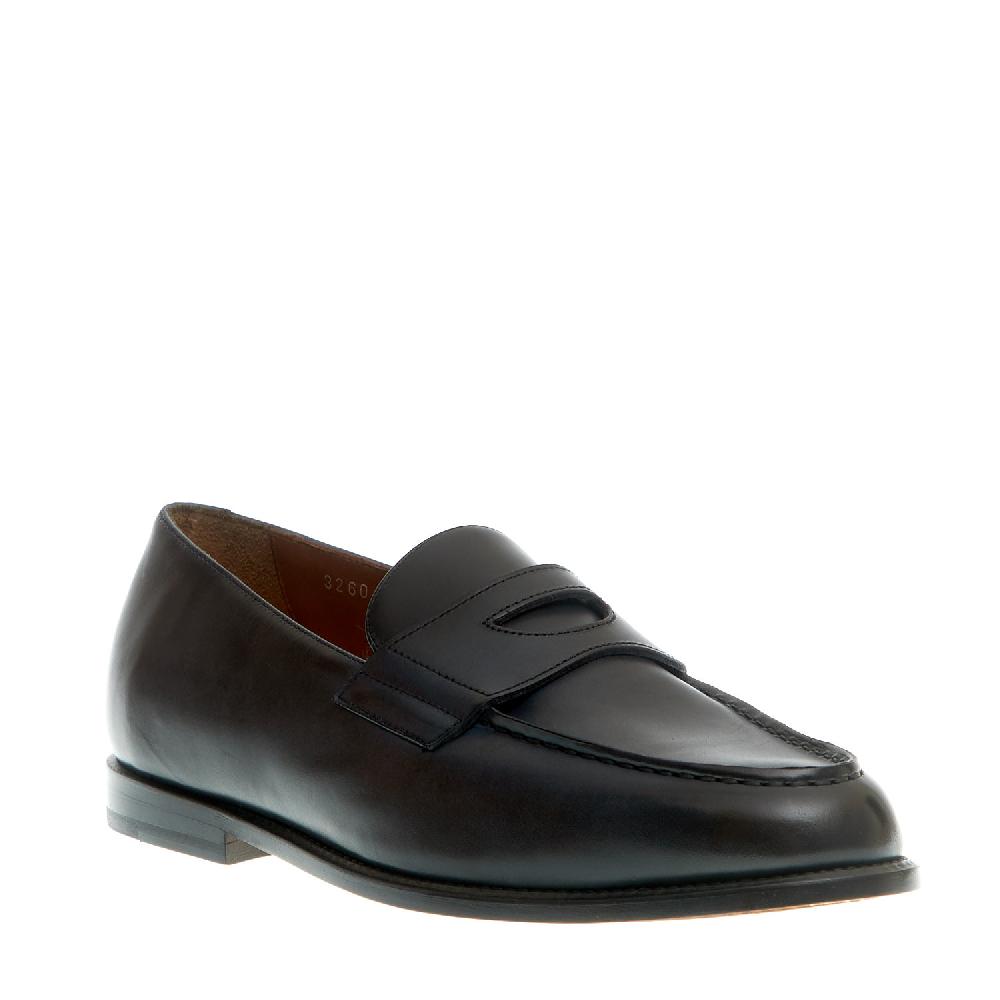 Sorelle Perego mocassino pelle blu fondo cuoio In vendita