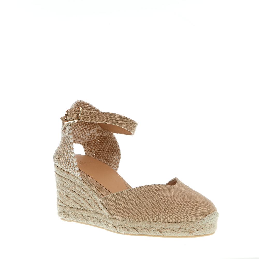 Sorelle Perego Espadrillas zeppa 70 mm tessuto beige 50% di sconto per tempo limitato