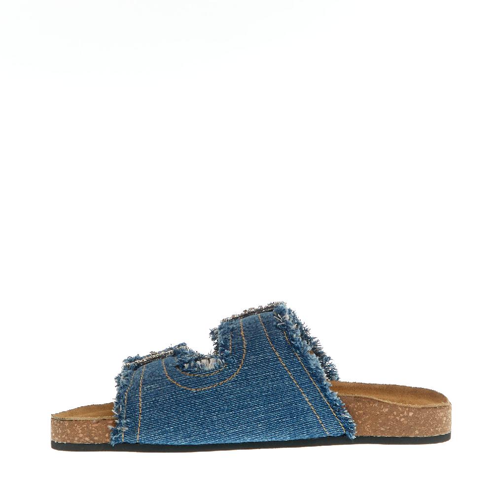 Sorelle Perego ciabatta jeans fibbia strass Pezzi Unici