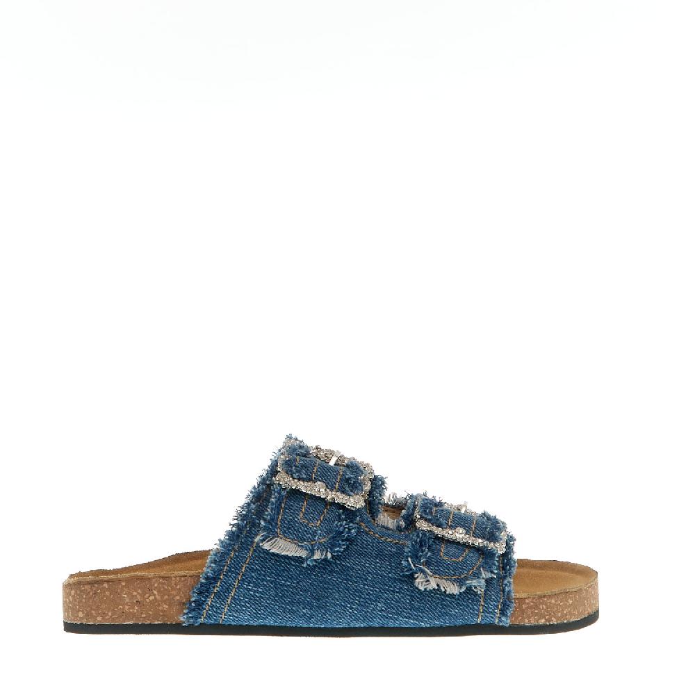 Sorelle Perego ciabatta jeans fibbia strass Pezzi Unici
