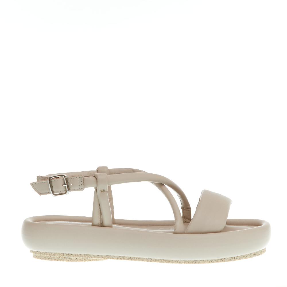 Sorelle Perego sandalo zeppa bassa pelle beige Qualità Garantita