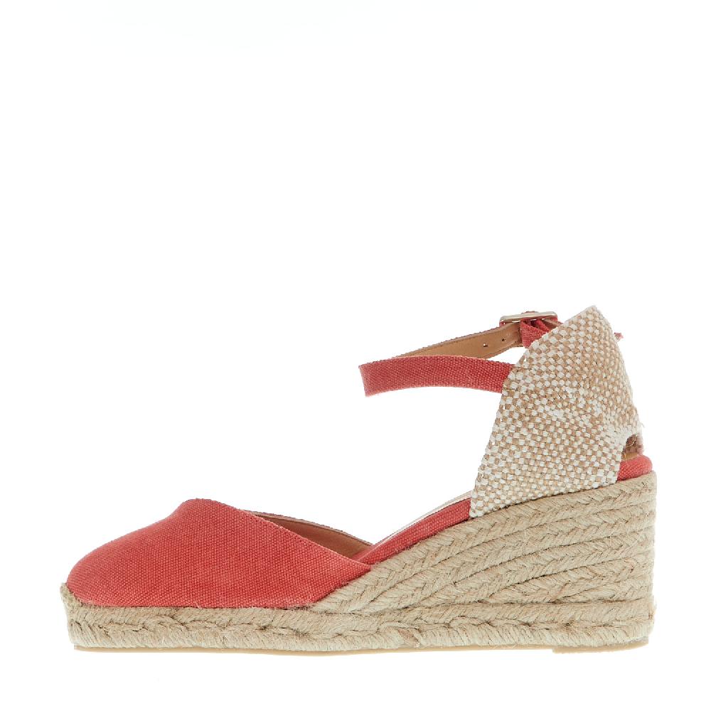 Sorelle Perego Espadrillas zeppa 70 mm tessuto fragola Novità