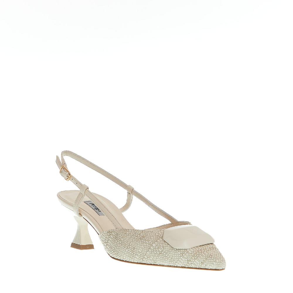 Sorelle Perego slingback tessuto beige tacco 55 mm Online