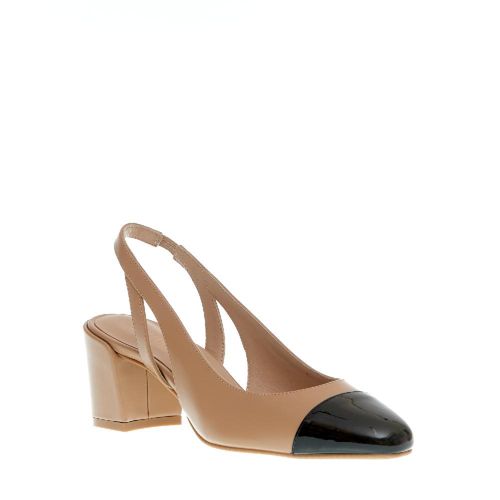 Sorelle Perego slingback beige e nera Outlet