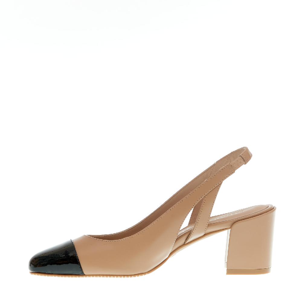 Sorelle Perego slingback beige e nera Outlet
