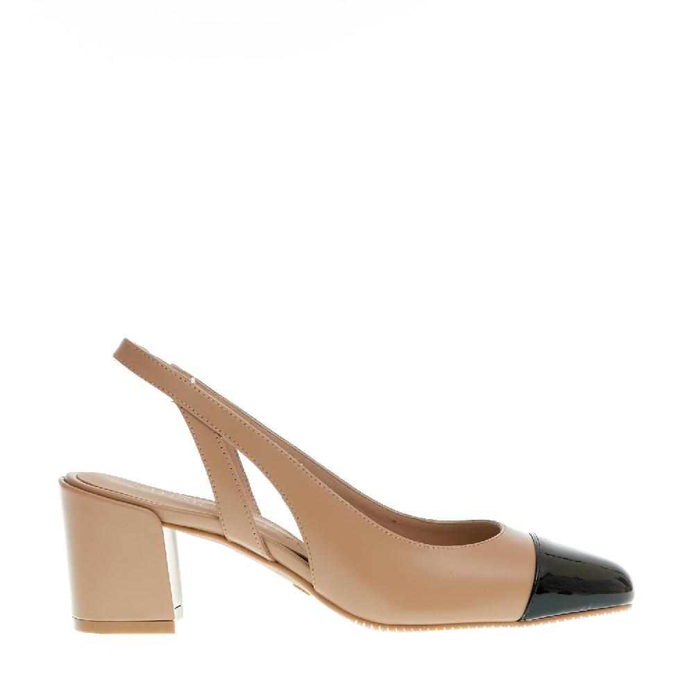 Sorelle Perego slingback beige e nera Outlet