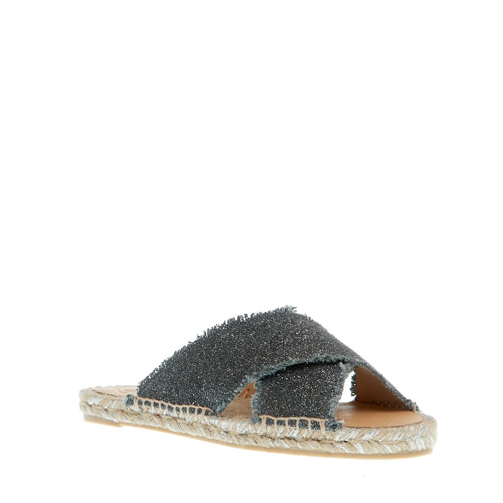 Sorelle Perego ciabatta incrocio tessuto grigio Saldi