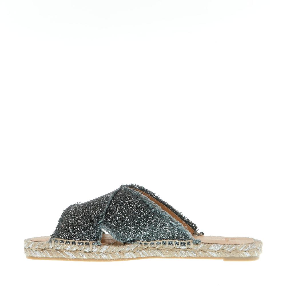 Sorelle Perego ciabatta incrocio tessuto grigio Saldi
