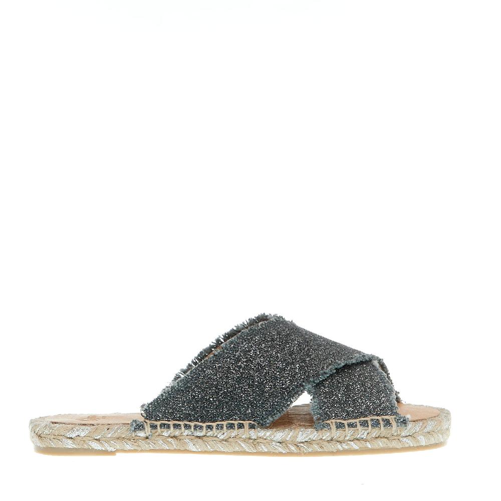 Sorelle Perego ciabatta incrocio tessuto grigio Saldi