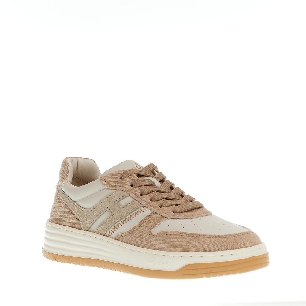 Sorelle Perego basket in pelle bianca e tessuto beige Offerte