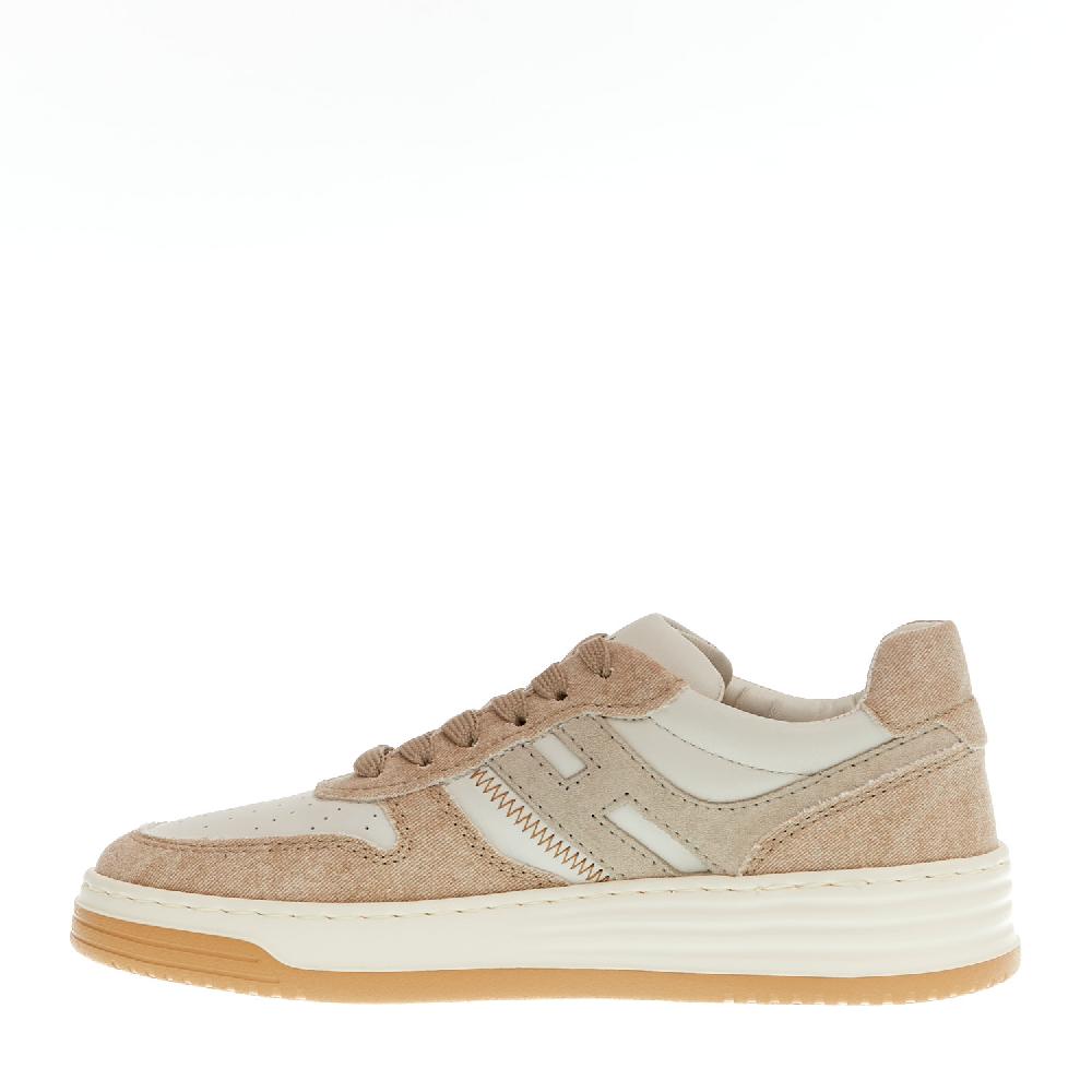 Sorelle Perego basket in pelle bianca e tessuto beige Offerte