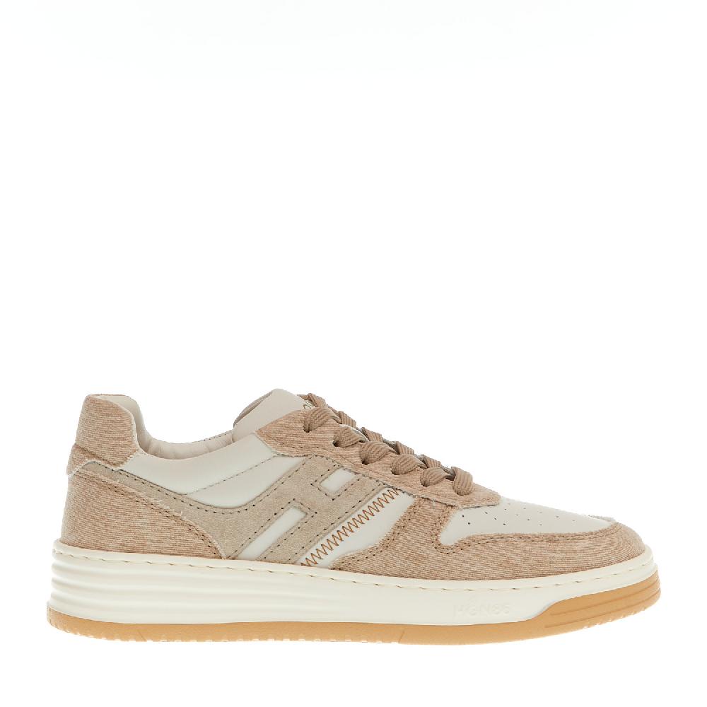 Sorelle Perego basket in pelle bianca e tessuto beige Offerte