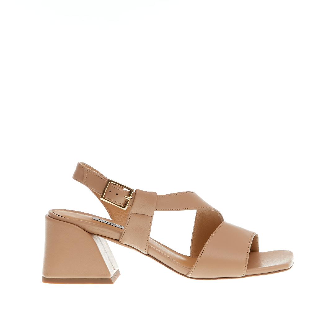 Sorelle Perego sandalo pelle beige tacco 60 In Saldo