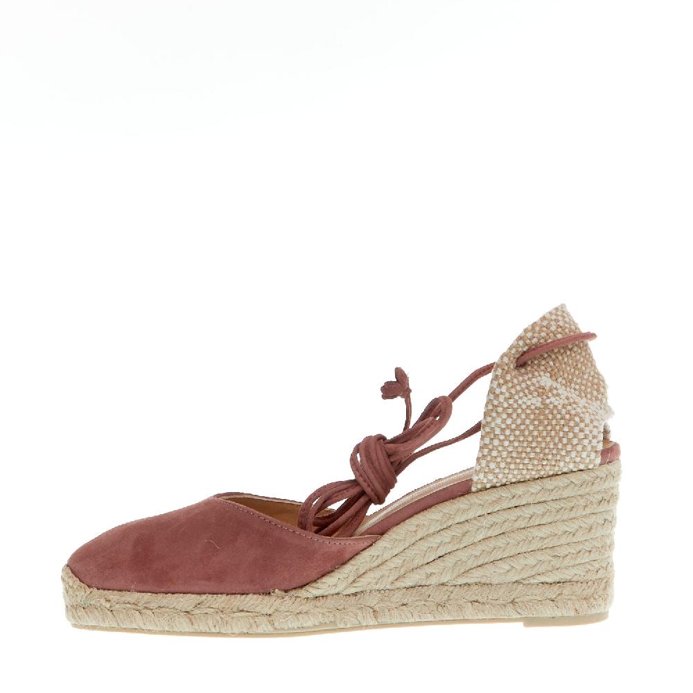 Sorelle Perego Espadrillas zeppa 70 mm camoscio rosa antico Offerta speciale