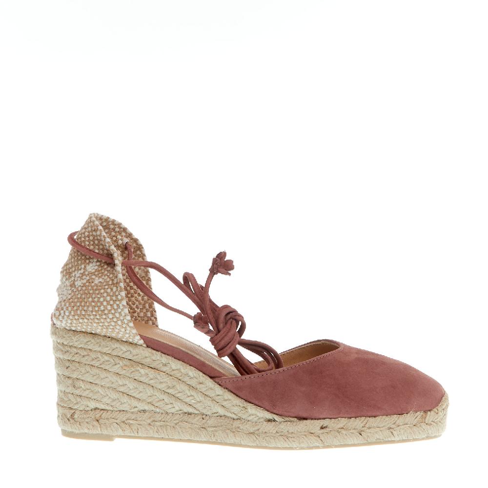 Sorelle Perego Espadrillas zeppa 70 mm camoscio rosa antico Offerta speciale