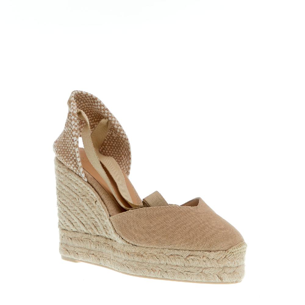 Sorelle Perego Espadrilla zeppa 110 mm tessuto beige Fornitura limitata