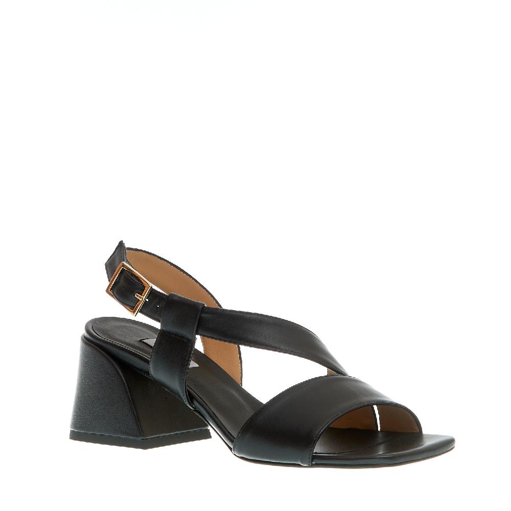 Sorelle Perego sandalo pelle nero tacco 60 Black Friday