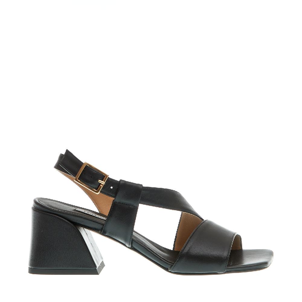 Sorelle Perego sandalo pelle nero tacco 60 Black Friday