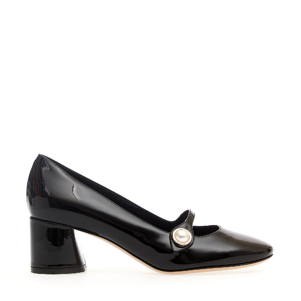 Sorelle Perego mary jane vernice nera tacco 50 mm Bestseller