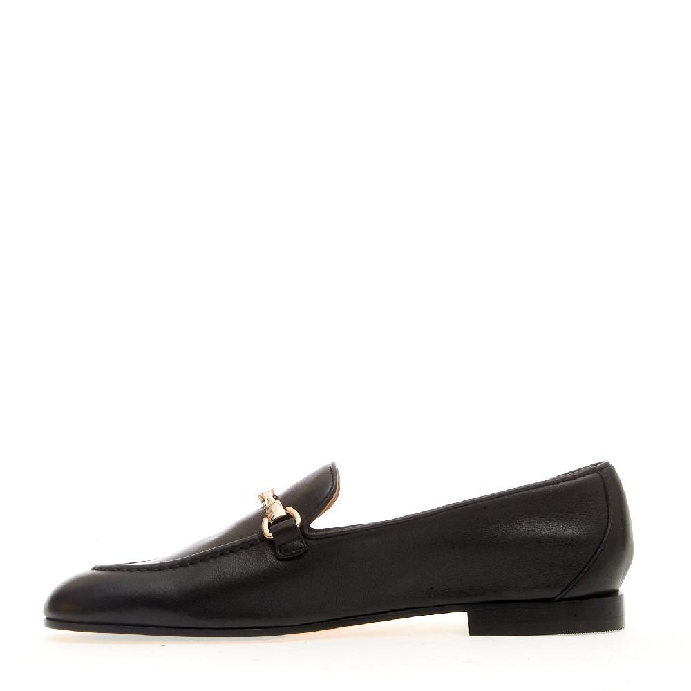 Sorelle Perego mocassino fibbia pelle nero Offerte giornaliere