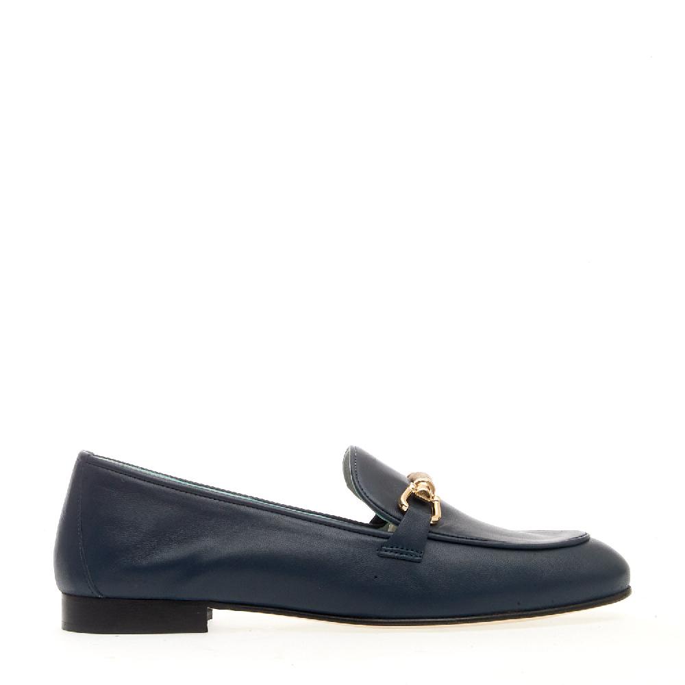 Sorelle Perego mocassino pelle blu morsetto Sconti VIP