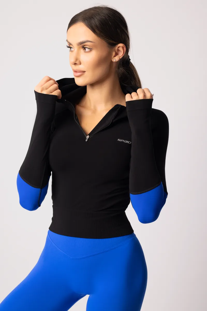 Spaio SPAIO FELPA ADAPT – DOUBLE COLOUR COBALT/BLACK In Vendita