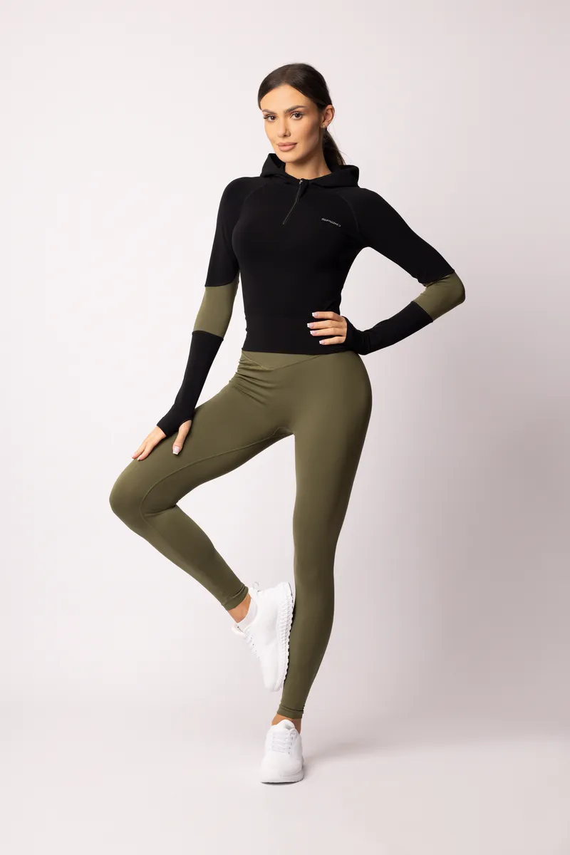 Spaio SPAIO FELPA ADAPT – DOUBLE COLOUR KHAKI/BLACK Vendita Economica